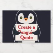 Maak een Pinguïn Citaat Voedselcontainer Etiket (Enkel label)