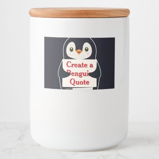 Maak een Pinguïn Citaat Voedselcontainer Etiket (Voorkant)