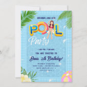 Maak een plons met onze Pool Party Verjaardag Kaart (Voorkant)