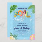 Maak een plons met onze Pool Party Verjaardag Kaart (Voorkant / Achterkant)