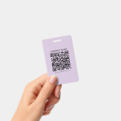 Maak een QR-code | Bleek lavendel paars Badge (Handheld)