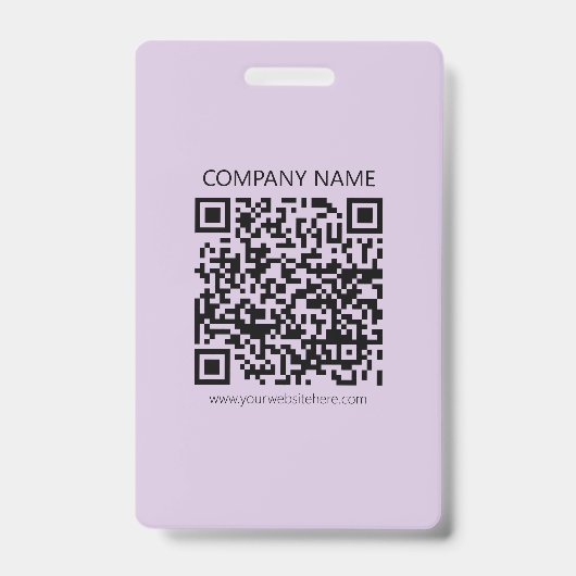 Maak een QR-code | Bleek lavendel paars Badge (Voorzijde)