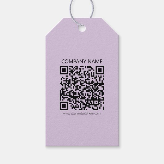 Maak een QR-code | Bleek lavendel paars Cadeaulabel (Voorkant)
