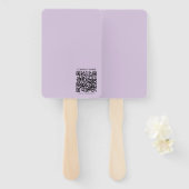 Maak een QR-code | Bleek lavendel paars Handwaaier (Voorkant en achterkant)