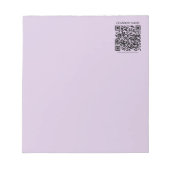 Maak een QR-code | Bleek lavendel paars Notitieblok (Voorkant)