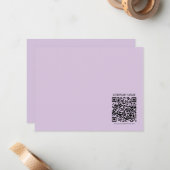 Maak een QR-code | Bleek lavendel paars Notitiekaartje (Voorkant / Achterkant in situ)