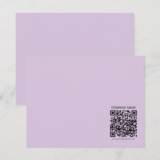 Maak een QR-code | Bleek lavendel paars Notitiekaartje (Voorkant / Achterkant)