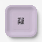 Maak een QR-code | Bleek lavendel paars Papieren Bordje (Voorkant)