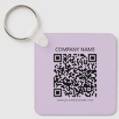 Maak een QR-code | Bleek lavendel paars Sleutelhanger (Voorkant)