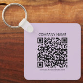 Maak een QR-code | Bleek lavendel paars Sleutelhanger (Voorkant)