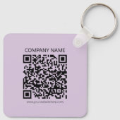 Maak een QR-code | Bleek lavendel paars Sleutelhanger (Achterkant)