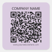 Maak een QR-code | Bleek lavendel paars Vierkante Sticker (Voorkant)