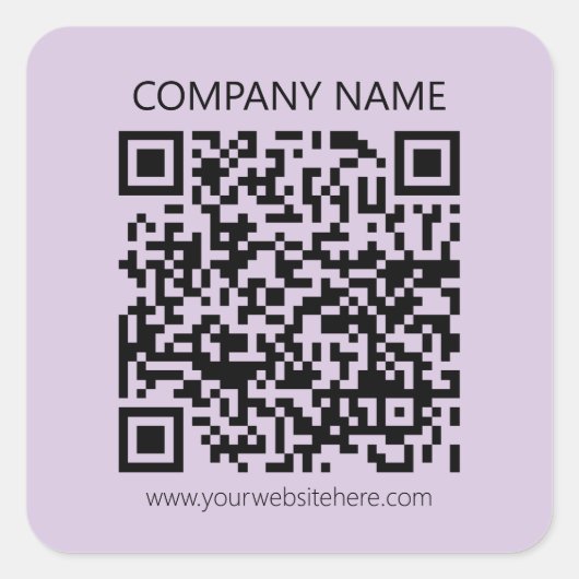 Maak een QR-code | Bleek lavendel paars Vierkante Sticker (Voorkant)