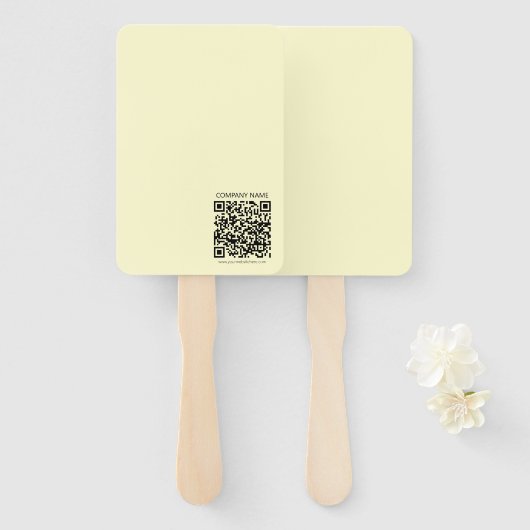 Maak een QR-code | Bleekgeel Handwaaier (Voorkant en achterkant)
