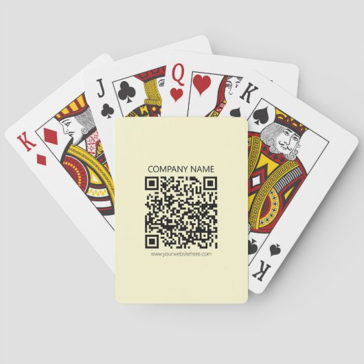 Maak een QR-code | Bleekgeel Pokerkaarten (Achterkant)