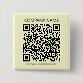 Maak een QR-code | Bleekgeel Vierkante Button 5,1 Cm (Voorkant)