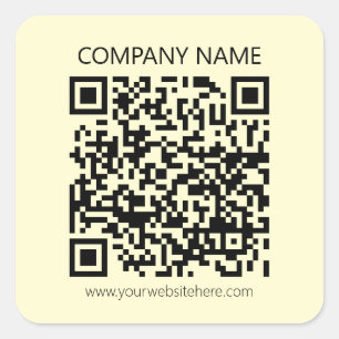 Maak een QR-code Bleekgeel Vierkante Sticker