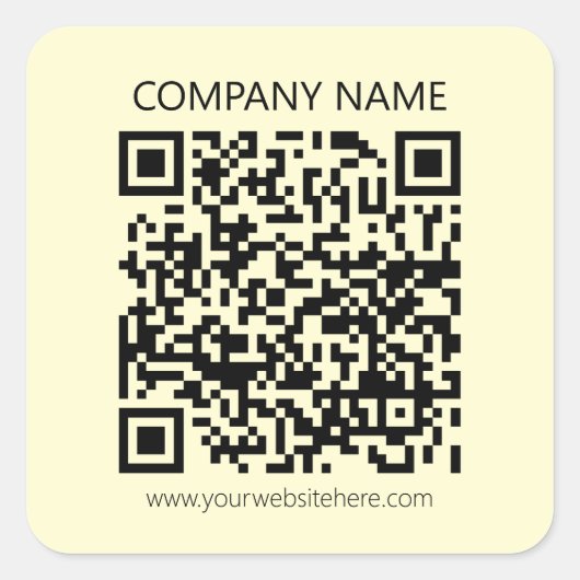 Maak een QR-code | Bleekgeel Vierkante Sticker (Voorkant)