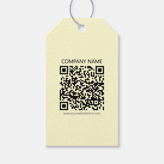 Maak een QR-code | Lichtgeel Cadeaulabel (Voorkant)