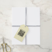 Maak een QR-code | Lichtgeel Cadeaulabel (Met Touw)