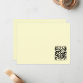 Maak een QR-code | Lichtgeel Notitiekaartje (Voorkant / Achterkant in situ)