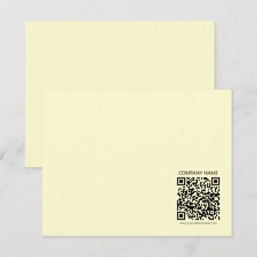 Maak een QR-code | Lichtgeel Notitiekaartje (Voorkant / Achterkant)
