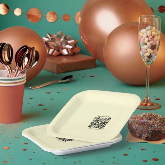 Maak een QR-code | Lichtgeel Papieren Bordje (Multi)