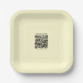 Maak een QR-code | Lichtgeel Papieren Bordje (Voorkant)