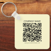 Maak een QR-code | Lichtgeel Sleutelhanger (Voorkant)