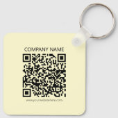 Maak een QR-code | Lichtgeel Sleutelhanger (Achterkant)