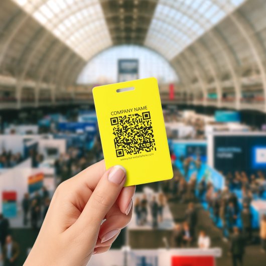 Maak een QR-code | Makkelijk te zien helder geel z Badge (Conferentie)