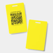 Maak een QR-code | Makkelijk te zien helder geel z Badge (Voor- en achterkant)