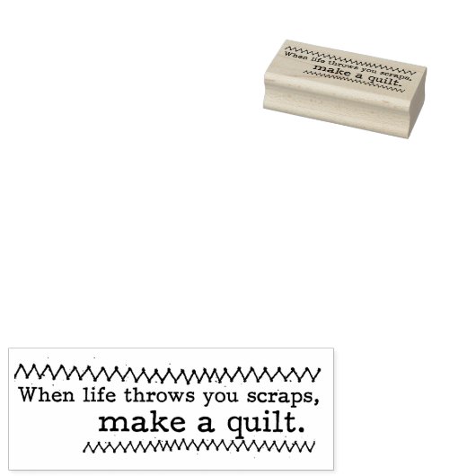 Maak een Quilt Cute Sentiment Rubber Art Stamp Rubberstempel (Gestempeld)
