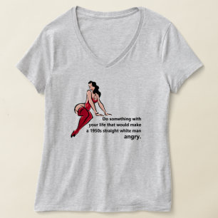 Maak een rechte witte man uit de jaren vijftig boo t-shirt