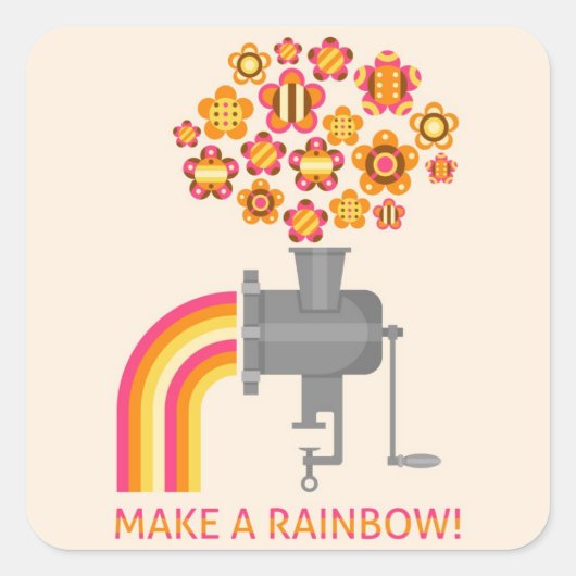 Maak een regenboog! vierkante sticker (Voorkant)