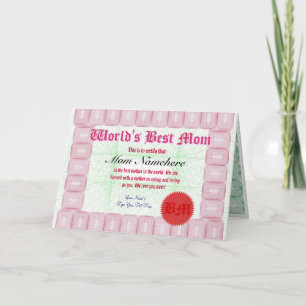 Maak een 's werelds beste Kaart van de Mom Certifi