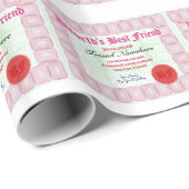 Maak een 's werelds beste vriend certificaat cadeaupapier (Rol Hoek)