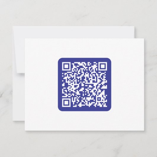 Maak een scanbare QR-code | Bewerkbare donkerblauw Bedankkaart (Voorkant)
