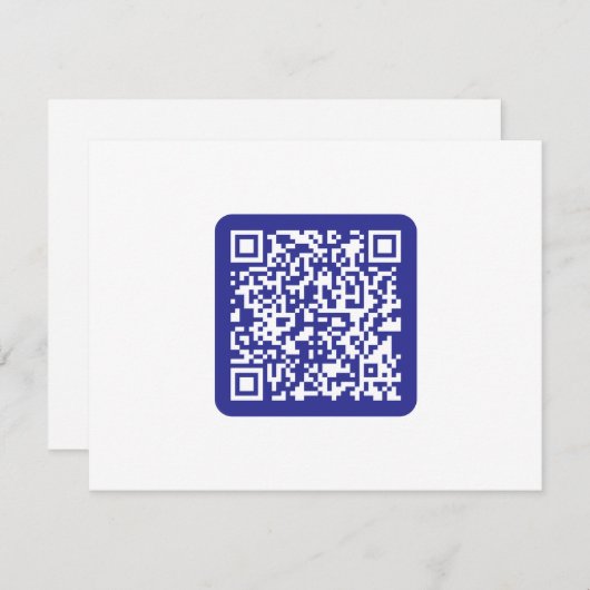 Maak een scanbare QR-code | Bewerkbare donkerblauw Bedankkaart (Voorkant / Achterkant)