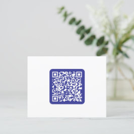 Maak een scanbare QR-code | Bewerkbare donkerblauw Bedankkaart