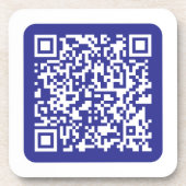 Maak een scanbare QR-code | Bewerkbare donkerblauw Bier Onderzetter (Voorkant)