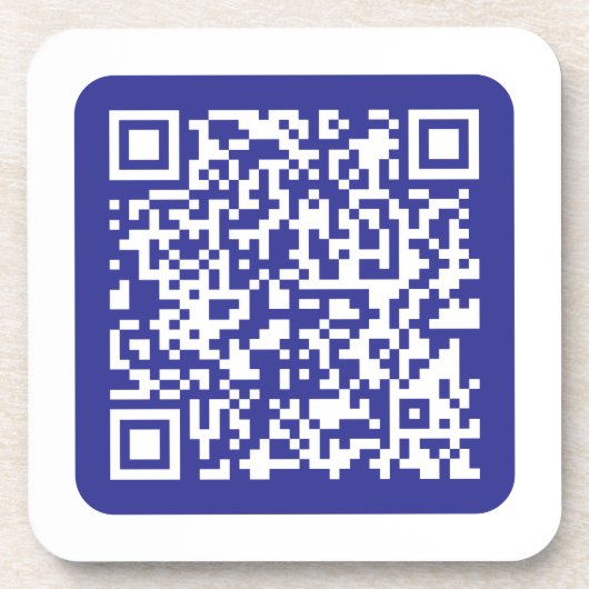 Maak een scanbare QR-code | Bewerkbare donkerblauw Bier Onderzetter (Voorkant)