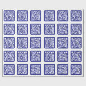 Maak een scanbare QR-code | Bewerkbare donkerblauw Cadeaupapier (Vlak)