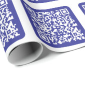Maak een scanbare QR-code | Bewerkbare donkerblauw Cadeaupapier (Rol Hoek)