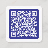 Maak een scanbare QR-code | Bewerkbare donkerblauw Informatiekaartje (Voorkant)