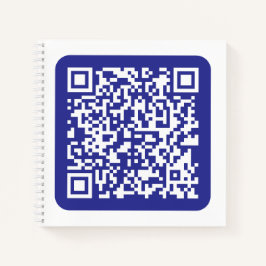 Maak een scanbare QR-code | Bewerkbare donkerblauw Notitieboek