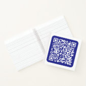 Maak een scanbare QR-code | Bewerkbare donkerblauw Notitieboek (Binnen)