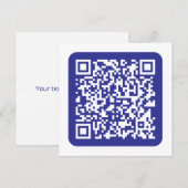 Maak een scanbare QR-code | Bewerkbare donkerblauw Notitiekaartje (Voorkant / Achterkant)
