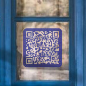 Maak een scanbare QR-code | Bewerkbare donkerblauw Raamsticker