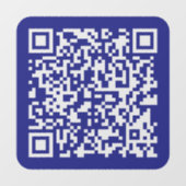 Maak een scanbare QR-code | Bewerkbare donkerblauw Raamsticker (Vel)